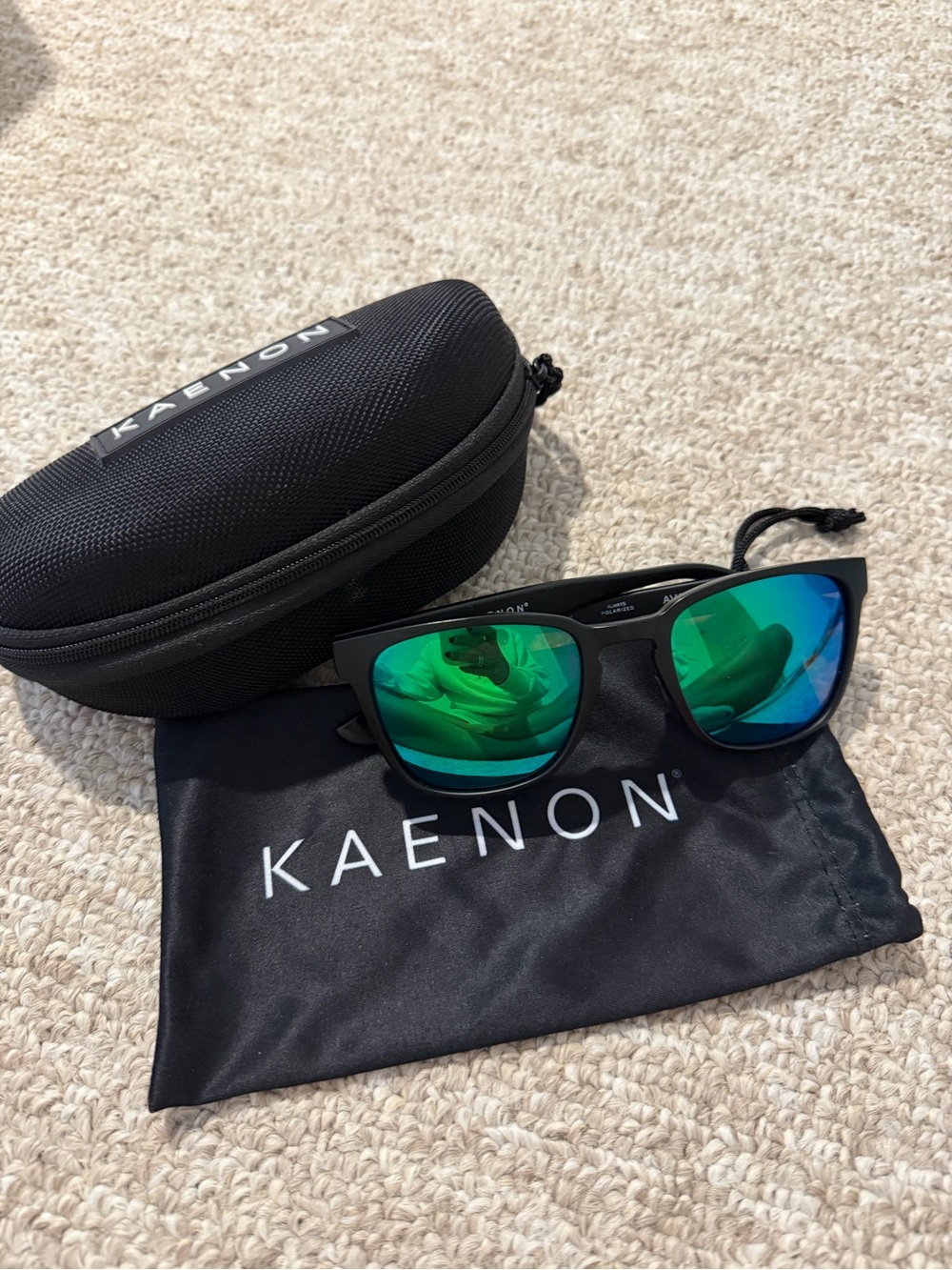 Men's Venon Black Sunglasses with Green Mirrored Lenses - Picture 2 of 2